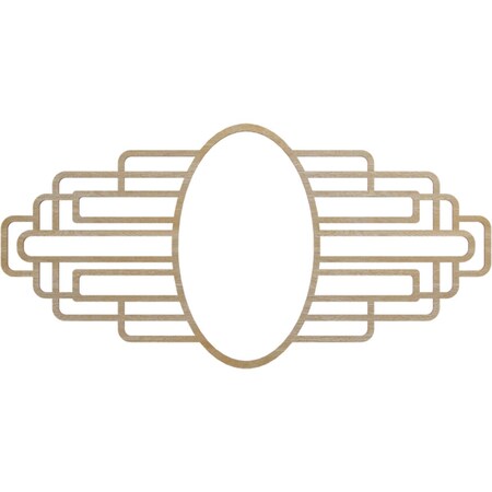 Ekena Millwork Elizabeth Wood Fretwork Pierced Medallion, 32"W x 16"H x 8 3/4"IW x 15 1/8"IH x 3/8"T, Hickory CMWP32X16X0375EBHI